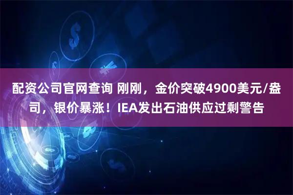 配资公司官网查询 刚刚,金价突破4900美元/盎司,银价暴涨!IEA发出石油供应过剩警告